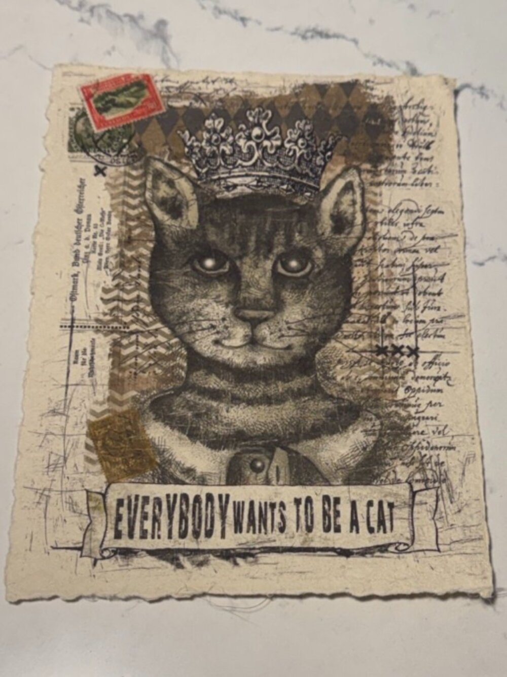 In the Land of Elsewhere Everybody Wants to Be a Cat 4x6 Art Print